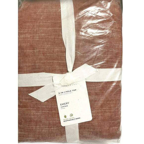 $529 Pottery Barn EMERY Linen Curtain | Brick Red, 100 x 120" Panel - Picture 10 of 10